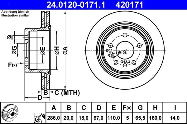 ATE 24.0120-0171.1 - Kočni disk parts5.com