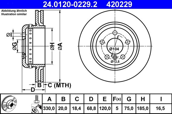 ATE 24.0120-0229.2 - Disco de freno parts5.com