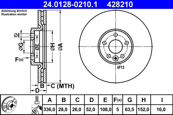 ATE 24.0128-0210.1 - Disc frana parts5.com