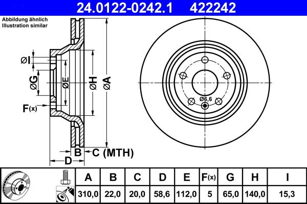 ATE 24.0122-0242.1 - Disco de freno parts5.com