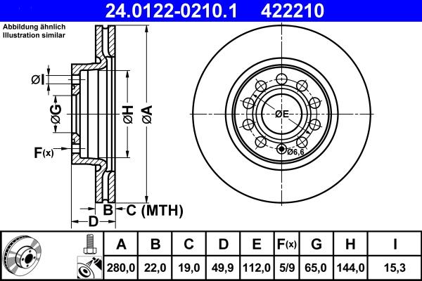 ATE 24.0122-0210.1 - Brzdový kotúč parts5.com