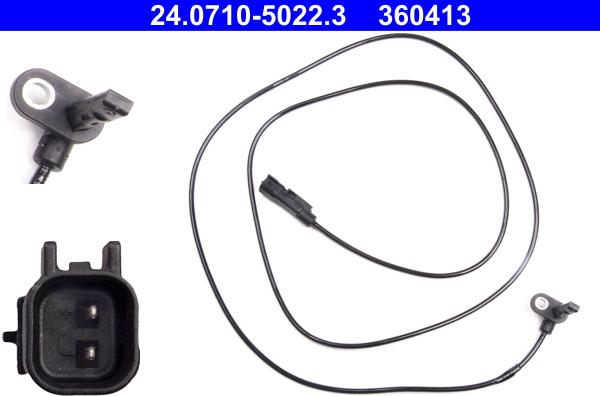 ATE 24.0710-5022.3 - Sensor, revoluciones de la rueda parts5.com