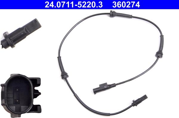 ATE 24.0711-5220.3 - Sensor, Raddrehzahl parts5.com