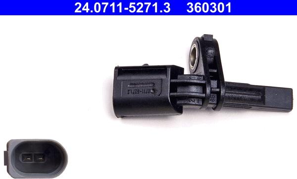 ATE 24.0711-5271.3 - Sensor, revoluciones de la rueda parts5.com