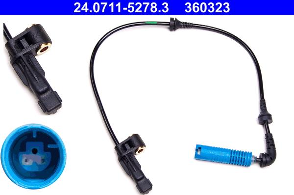 ATE 24.0711-5278.3 - Sensor, revoluciones de la rueda parts5.com