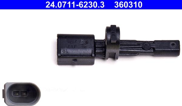 ATE 24.0711-6230.3 - Sensor, revoluciones de la rueda parts5.com