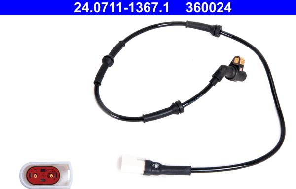 ATE 24.0711-1367.1 - Capteur, vitesse de roue parts5.com