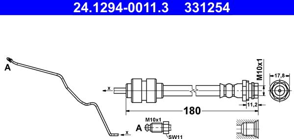 ATE 24.1294-0011.3 - Tubo flexible de frenos parts5.com