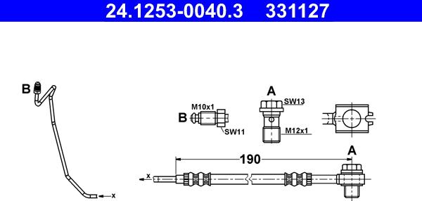ATE 24.1253-0040.3 - Tubo flexible de frenos parts5.com