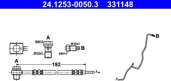 ATE 24.1253-0050.3 - Tubo flexible de frenos parts5.com