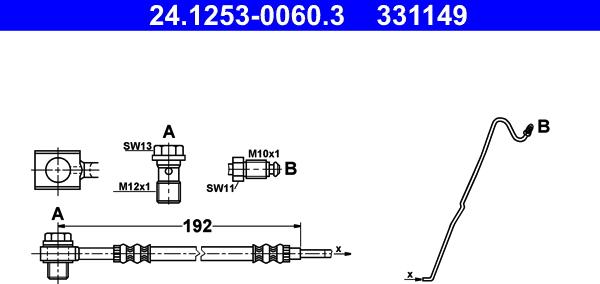 ATE 24.1253-0060.3 - Tubo flexible de frenos parts5.com