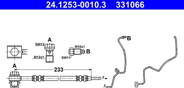 ATE 24.1253-0010.3 - Tubo flexible de frenos parts5.com