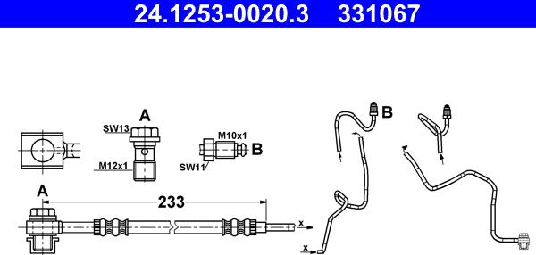 ATE 24.1253-0020.3 - Tubo flexible de frenos parts5.com