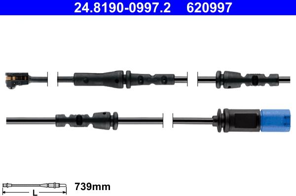 ATE 24.8190-0997.2 - Signalni kontakt, istrošenost kočne obloge parts5.com