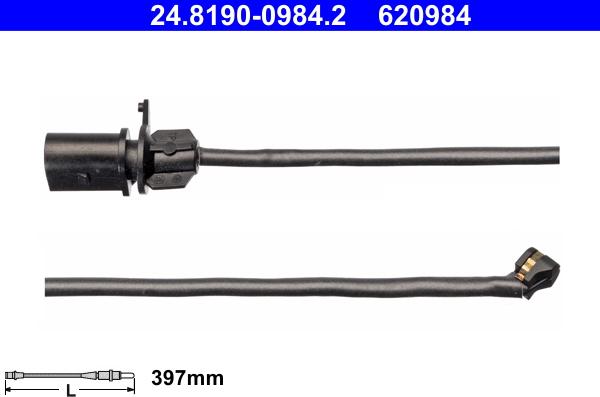 ATE 24819009842 - Senzor de avertizare,uzura placute de frana parts5.com