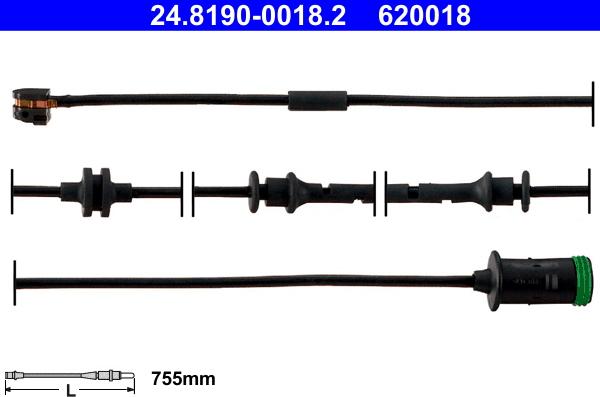 ATE 24.8190-0018.2 - İkaz kontağı, fren balatası aşınması parts5.com