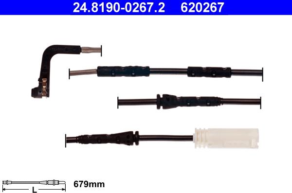 ATE 24.8190-0267.2 - Senzor de avertizare,uzura placute de frana parts5.com