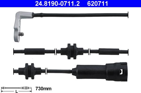 ATE 24.8190-0711.2 - İkaz kontağı, fren balatası aşınması parts5.com