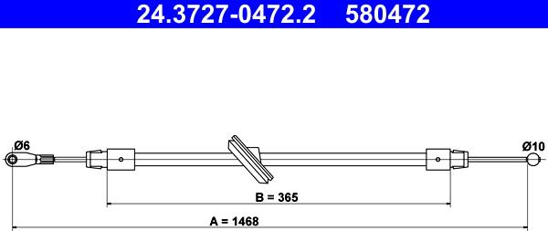 ATE 24.3727-0472.2 - Cable, parking brake parts5.com