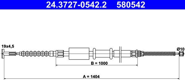 ATE 24.3727-0542.2 - Tel halat, el freni parts5.com