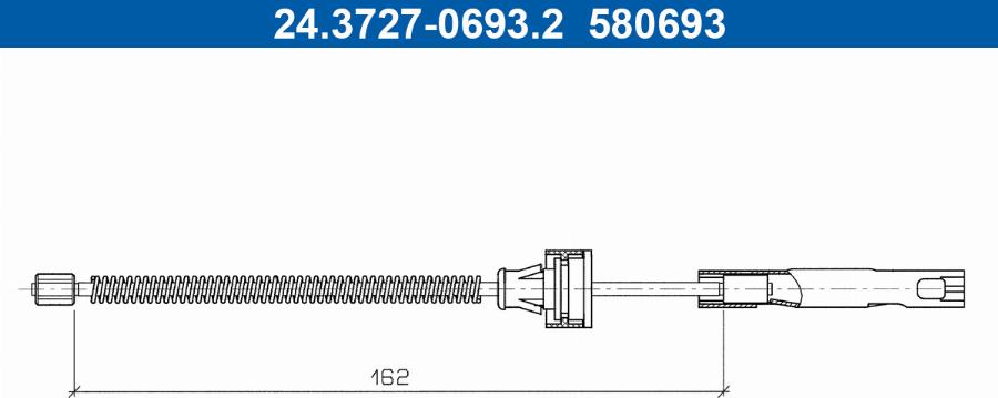 ATE 24.3727-0693.2 - Cable de accionamiento, freno de estacionamiento parts5.com