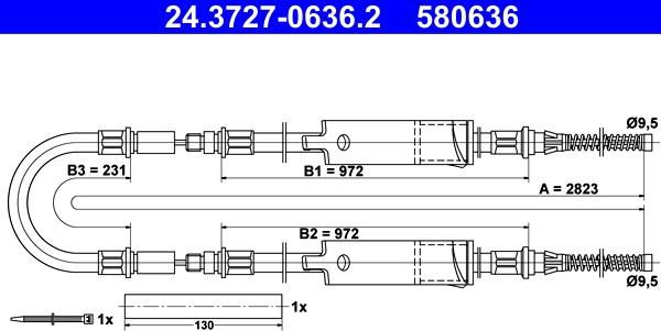 ATE 24.3727-0636.2 - Cable, parking brake parts5.com