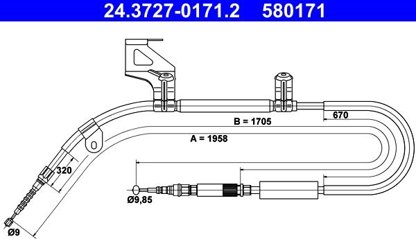 ATE 24.3727-0171.2 - Huzal, rögzítőfék parts5.com