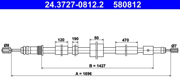 ATE 24.3727-0812.2 - Vaijeri, seisontajarru parts5.com