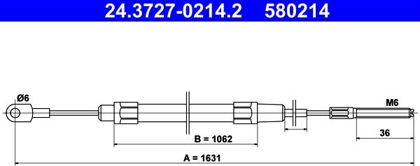 ATE 24.3727-0214.2 - Cable de accionamiento, freno de estacionamiento parts5.com