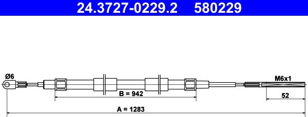 ATE 24.3727-0229.2 - Cable, parking brake parts5.com