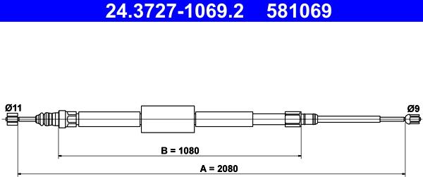 ATE 24.3727-1069.2 - Vaijeri, seisontajarru parts5.com