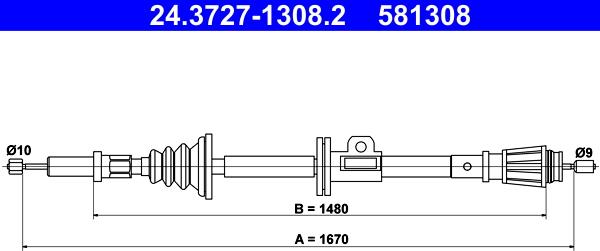 ATE 24.3727-1308.2 - Huzal, rögzítőfék parts5.com