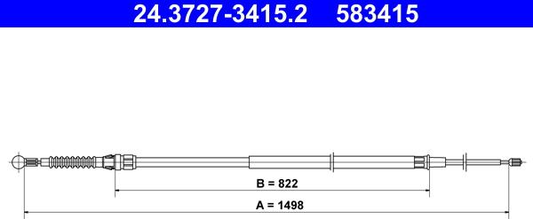 ATE 24.3727-3415.2 - Ντίζα, φρένο ακινητοποίησης parts5.com