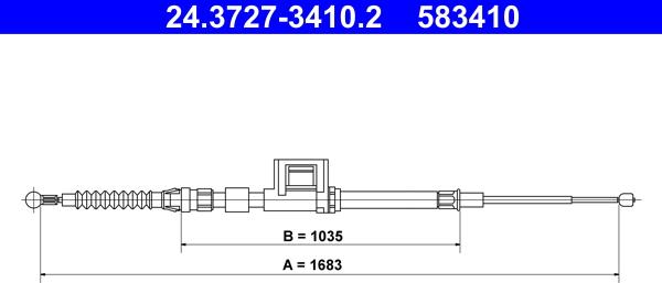 ATE 24.3727-3410.2 - Ντίζα, φρένο ακινητοποίησης parts5.com