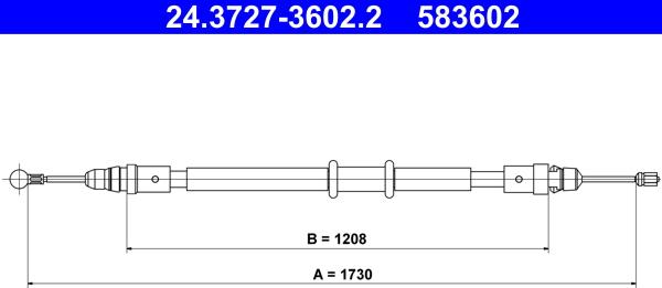 ATE 24.3727-3602.2 - Tel halat, el freni parts5.com