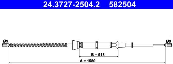 ATE 24.3727-2504.2 - Cięgło, hamulec postojowy parts5.com