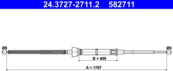 ATE 24.3727-2711.2 - Čelično uže, parkirna kočnica parts5.com