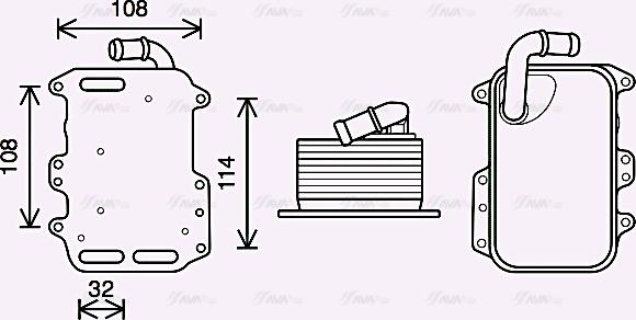 Ava Quality Cooling AI3405 - Oil Cooler, engine oil parts5.com