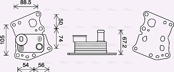 Ava Quality Cooling MS3701 - Radiador de aceite, aceite motor parts5.com