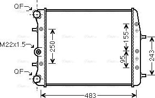 Ava Quality Cooling SAA2005 - Radiator, engine cooling parts5.com