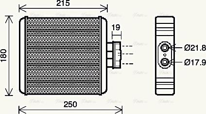 Ava Quality Cooling VN6196 - Izmjenjivač topline, grijanje unutrašnjosti parts5.com