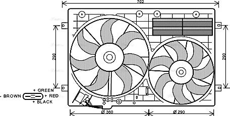 Ava Quality Cooling VN7529 - Ventilateur, refroidissement du moteur parts5.com