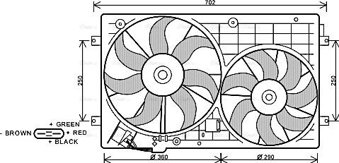 Ava Quality Cooling VN7528 - Ventilateur, refroidissement du moteur parts5.com