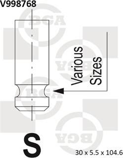 BGA V998768 - Βαλβίδα εξαγωγής parts5.com