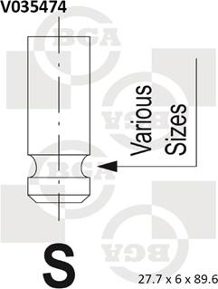 BGA V035474 - Válvula de admisión parts5.com