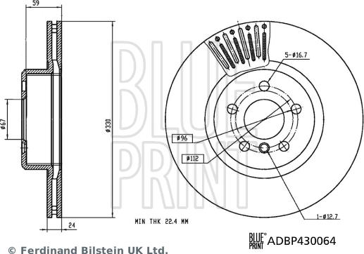 Blue Print ADBP430064 - Disc frana parts5.com