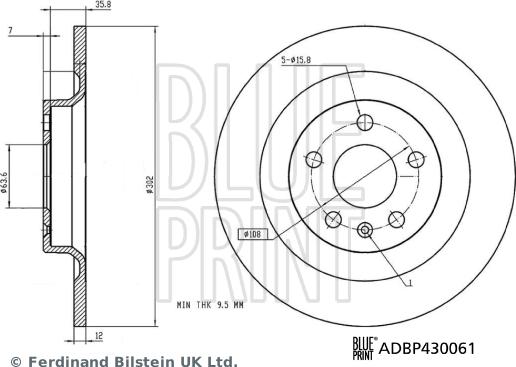 Blue Print ADBP430061 - Brake Disc parts5.com