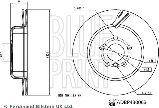 Blue Print ADBP430063 - Disco de freno parts5.com