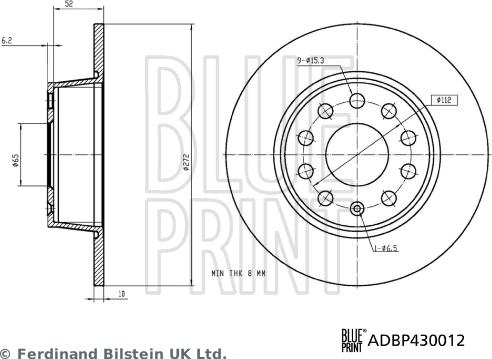 Blue Print ADBP430012 - Δισκόπλακα parts5.com