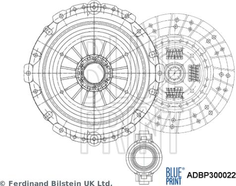 Blue Print ADBP300022 - Kit de embrague parts5.com